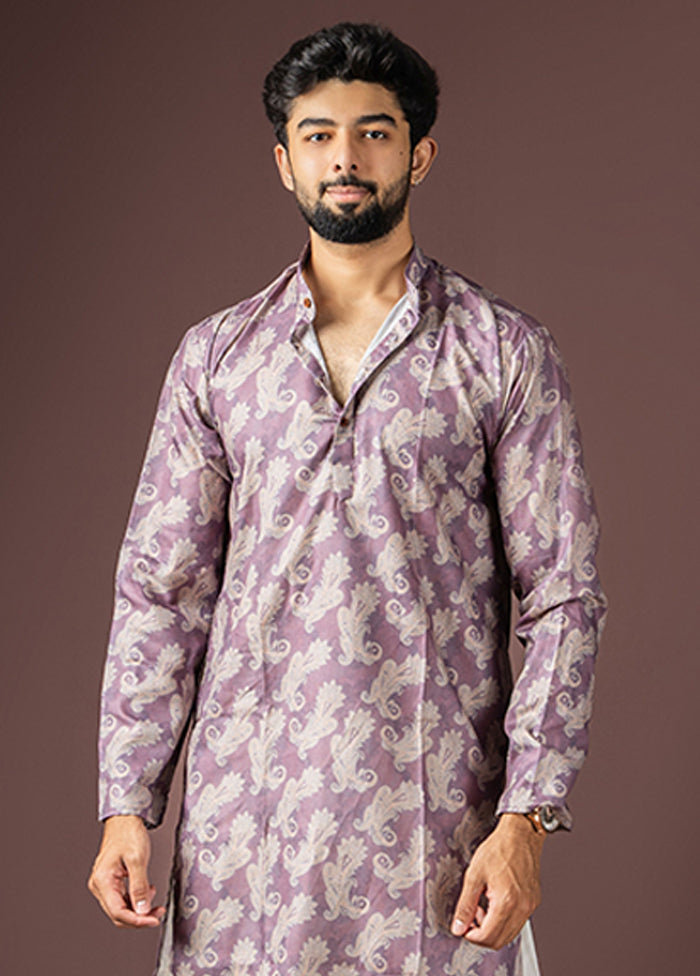 Purple Cotton Kurta & Pajama Set