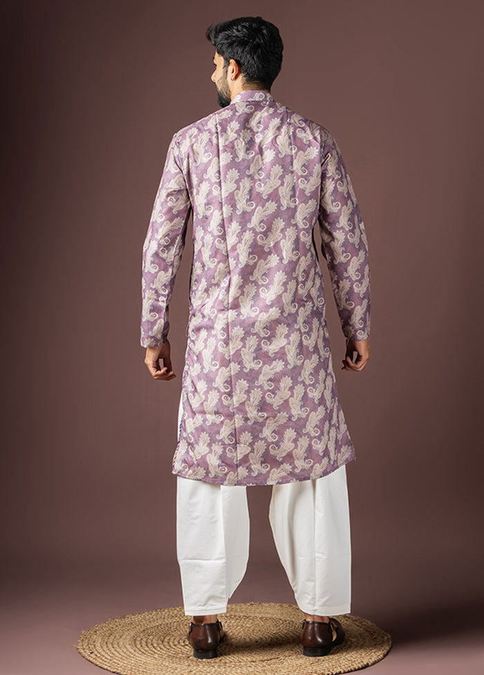 Purple Cotton Kurta & Pajama Set