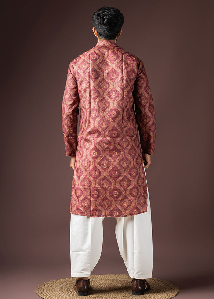Maroon Cotton Kurta & Pajama Set