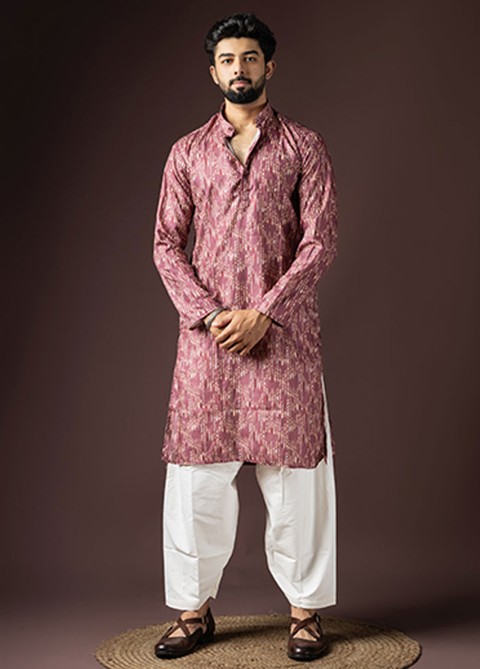 Wine Cotton Kurta & Pajama Set