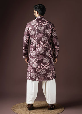 Maroon Cotton Kurta & Pajama Set
