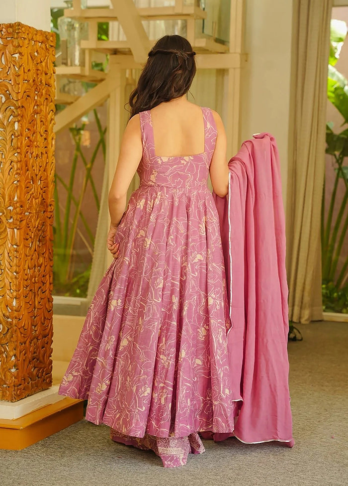 3 Pc Pink Muslin Suit Set