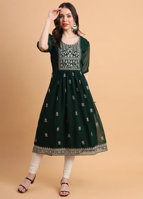 Green Readymade Georgette Kurti - Indian Silk House Agencies