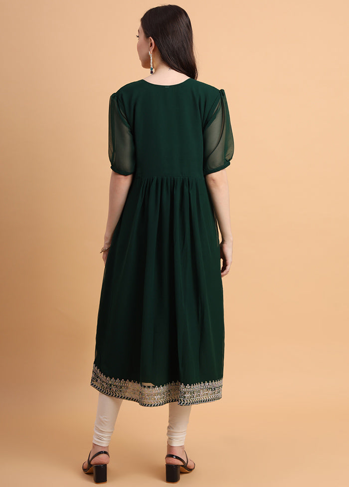 Green Readymade Georgette Kurti - Indian Silk House Agencies