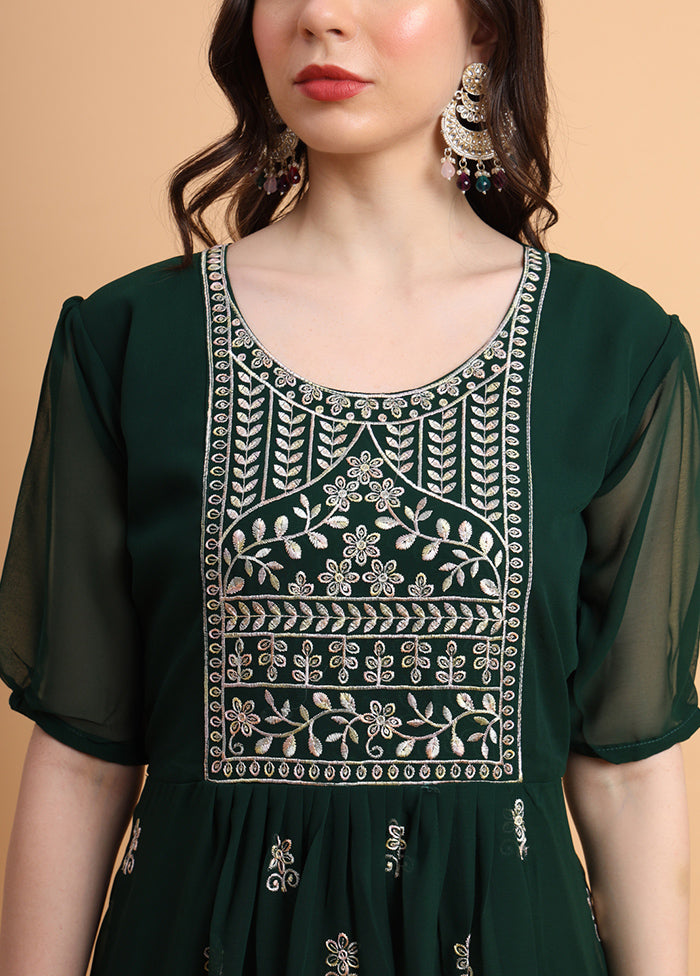 Green Readymade Georgette Kurti - Indian Silk House Agencies
