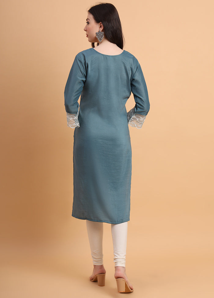 Grey Readymade Silk Kurti - Indian Silk House Agencies