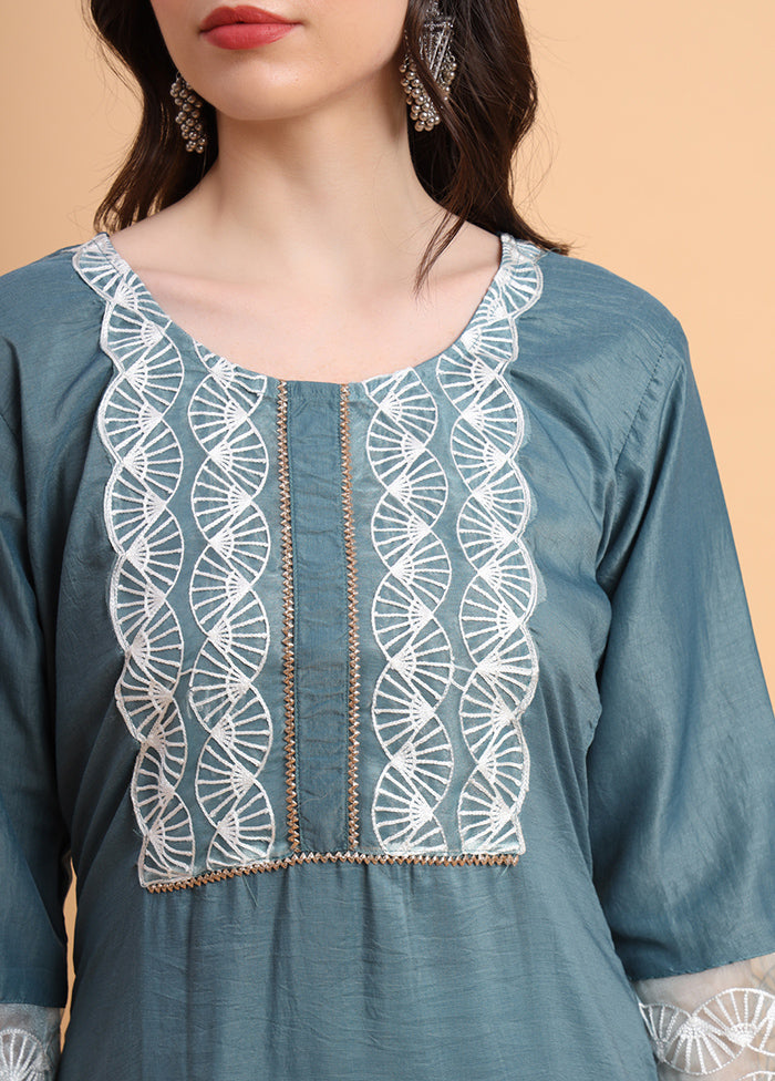 Grey Readymade Silk Kurti - Indian Silk House Agencies