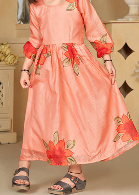 Peach Silk Frock