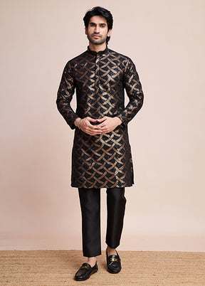 Black Silk Kurta