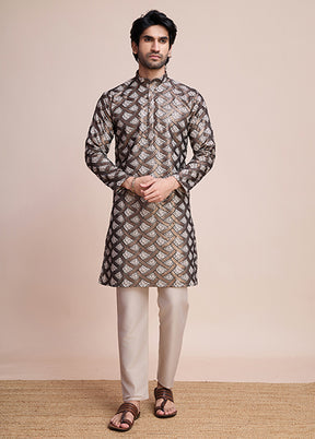 Brown Silk Kurta