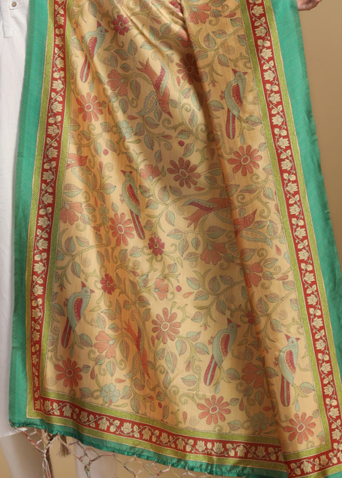 Yellow Banarasi Silk Dupatta