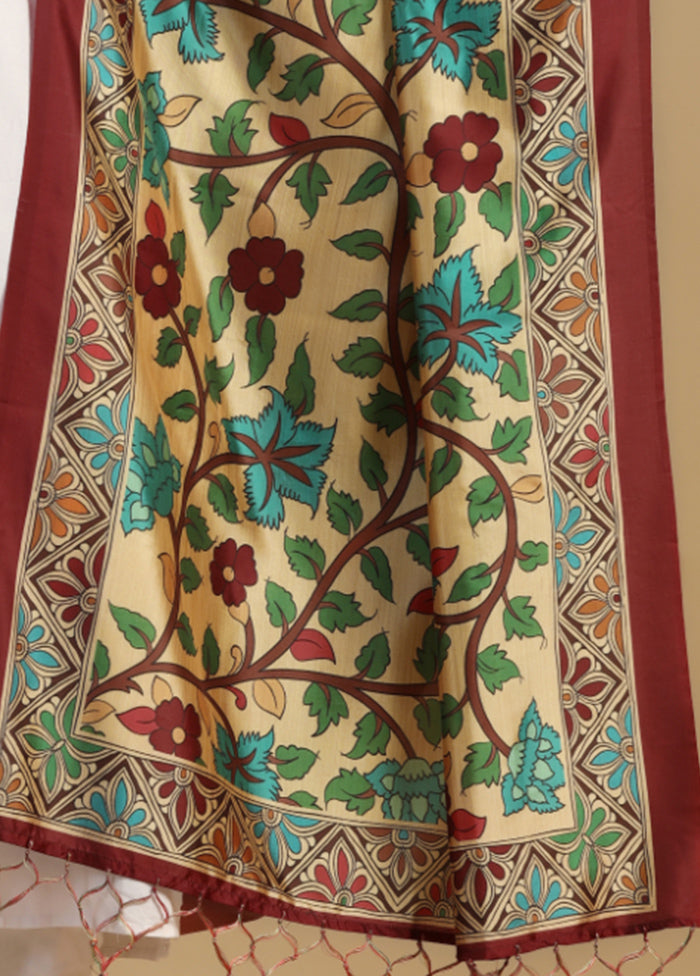 Yellow Banarasi Silk Dupatta