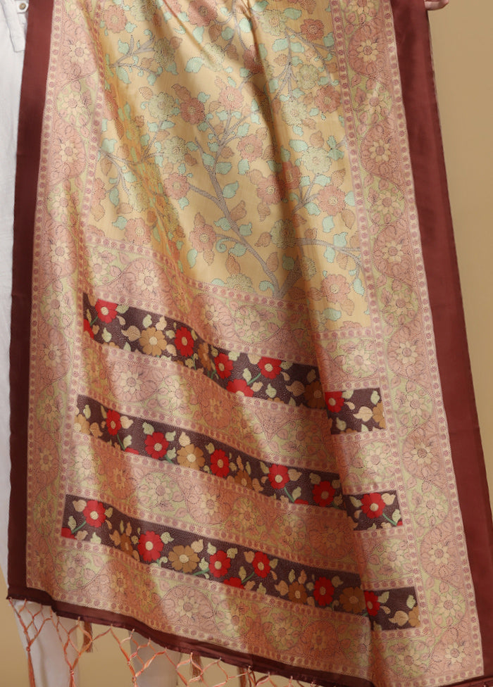 Maroon Banarasi Silk Dupatta