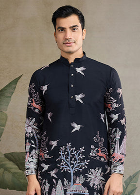 Black Viscose Kurta