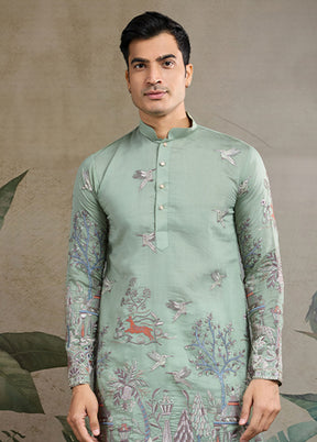 Green Viscose Kurta