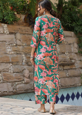 2 Pc Green Readymade Viscose Kurti Set