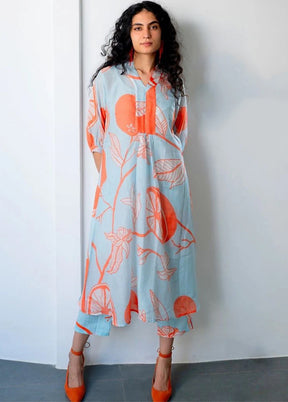 2 Pc Sky Blue Readymade Viscose Kurti Set