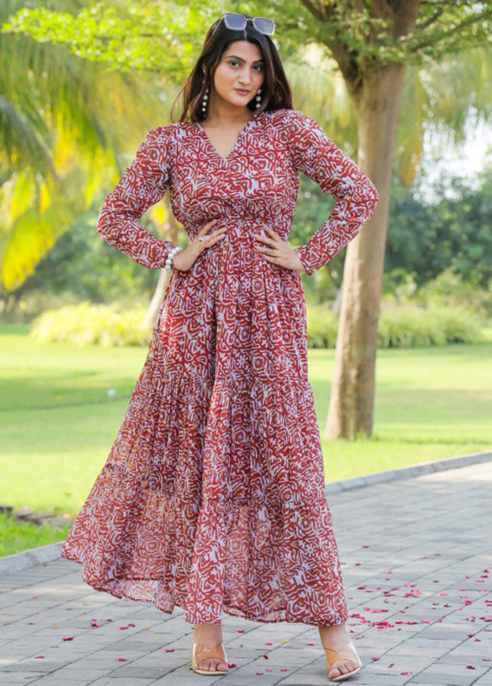 Maroon Readymade Rayon Kurti