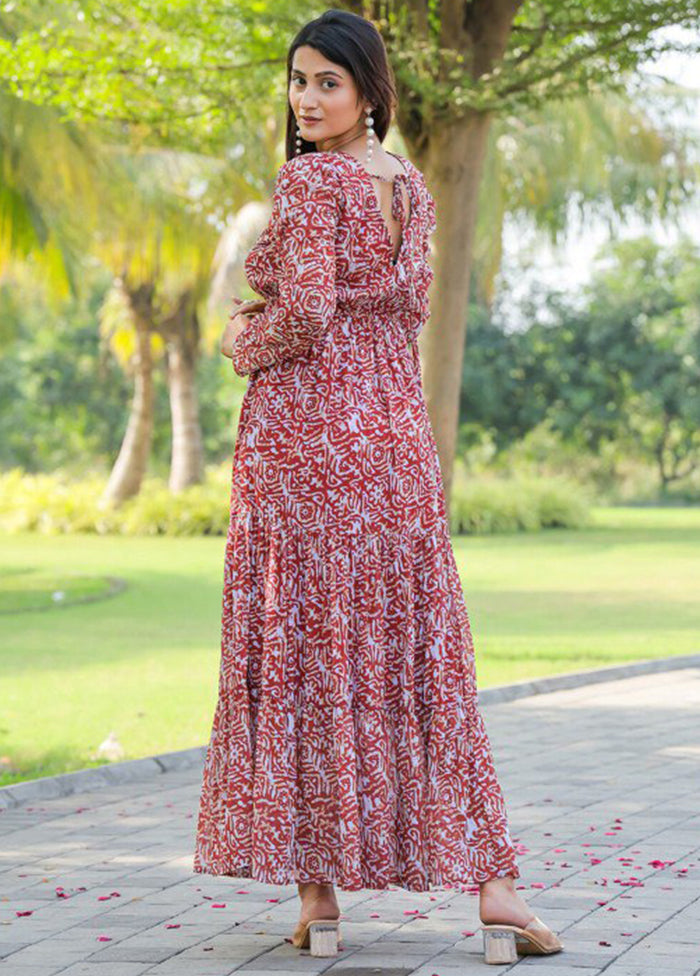 Maroon Readymade Rayon Kurti