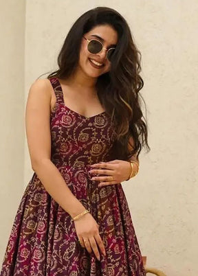 Wine Readymade Rayon Kurti