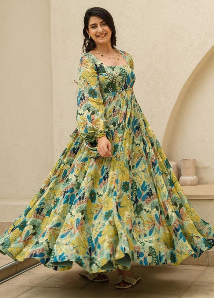 Green Readymade Rayon Kurti