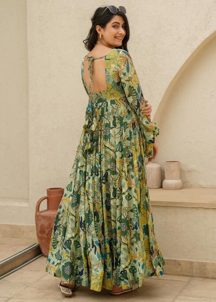 Green Readymade Rayon Kurti