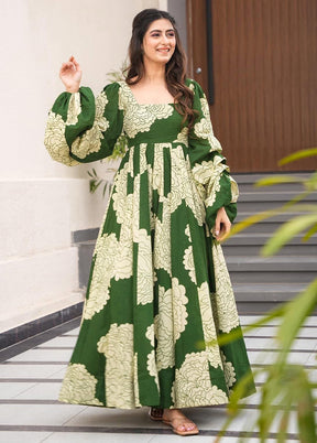 Green Readymade Rayon Kurti