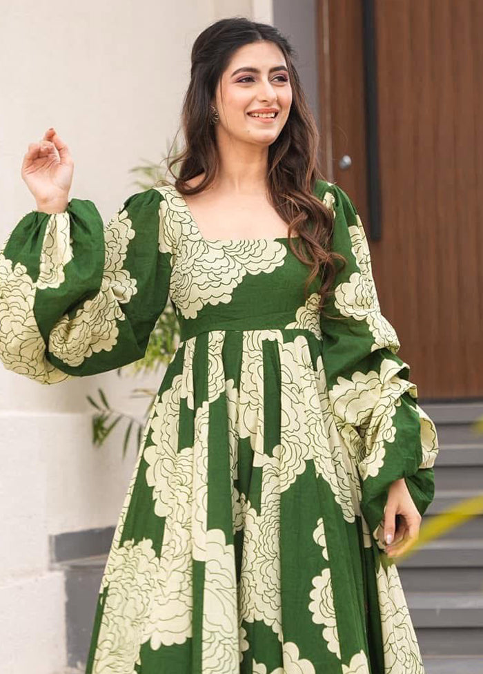 Green Readymade Rayon Kurti