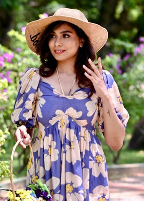 Blue Readymade Rayon Kurti