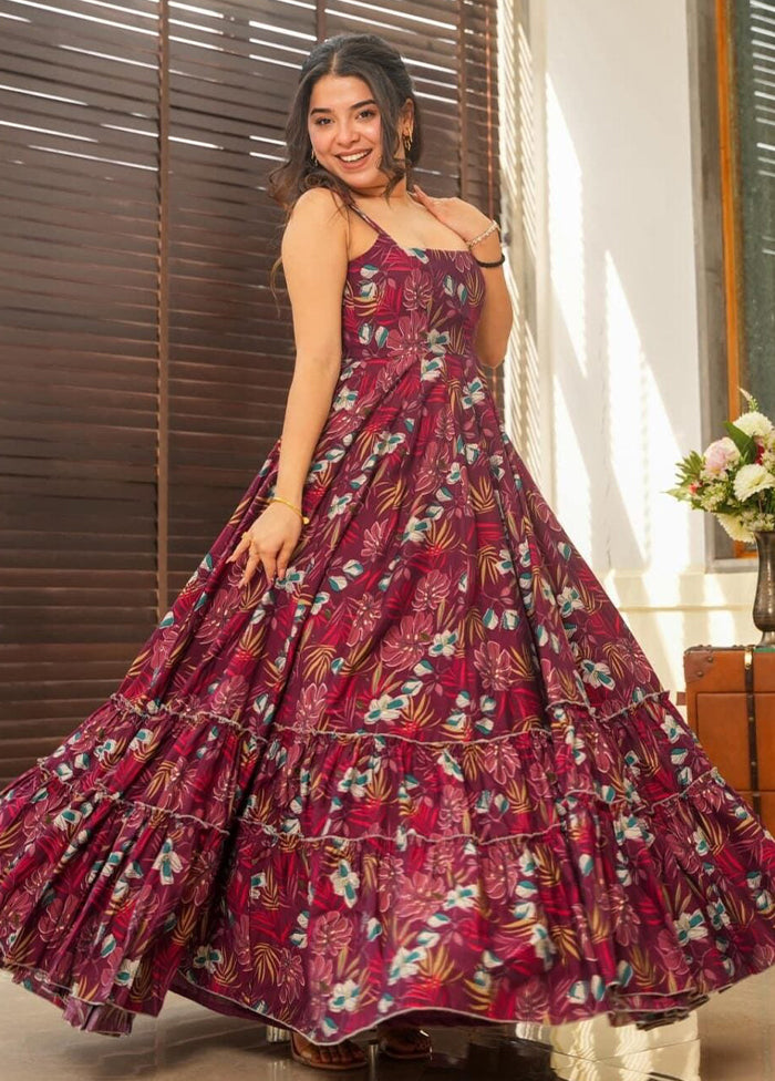 Wine Readymade Rayon Kurti