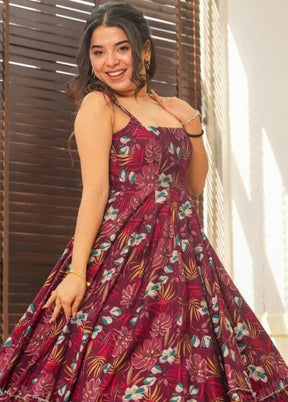 Wine Readymade Rayon Kurti