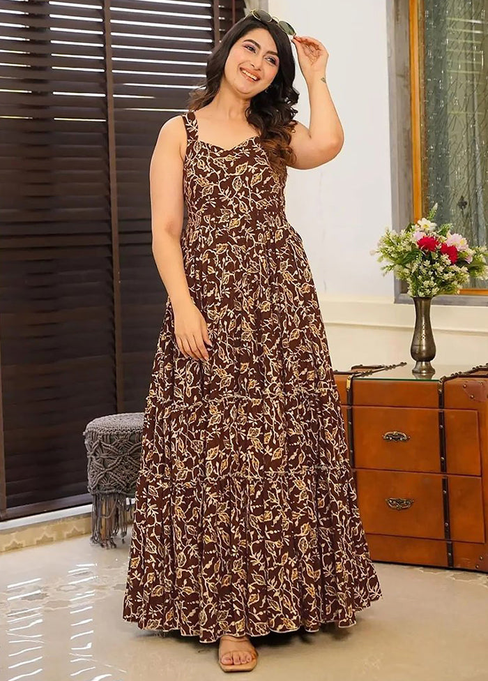 Brown Readymade Rayon Kurti