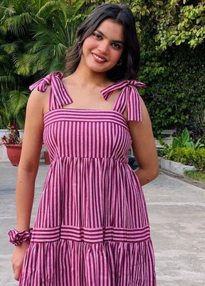 Purple Readymade Rayon Kurti