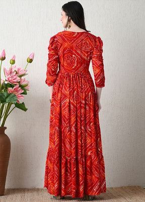 Red Readymade Rayon Kurti
