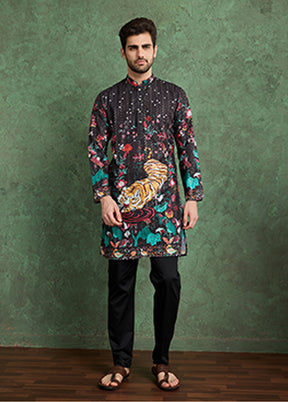 Black Silk Kurta