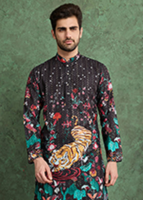 Black Silk Kurta