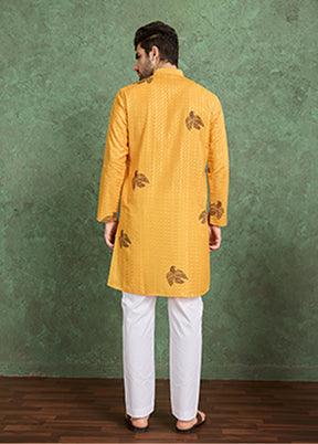 Yellow Silk Kurta