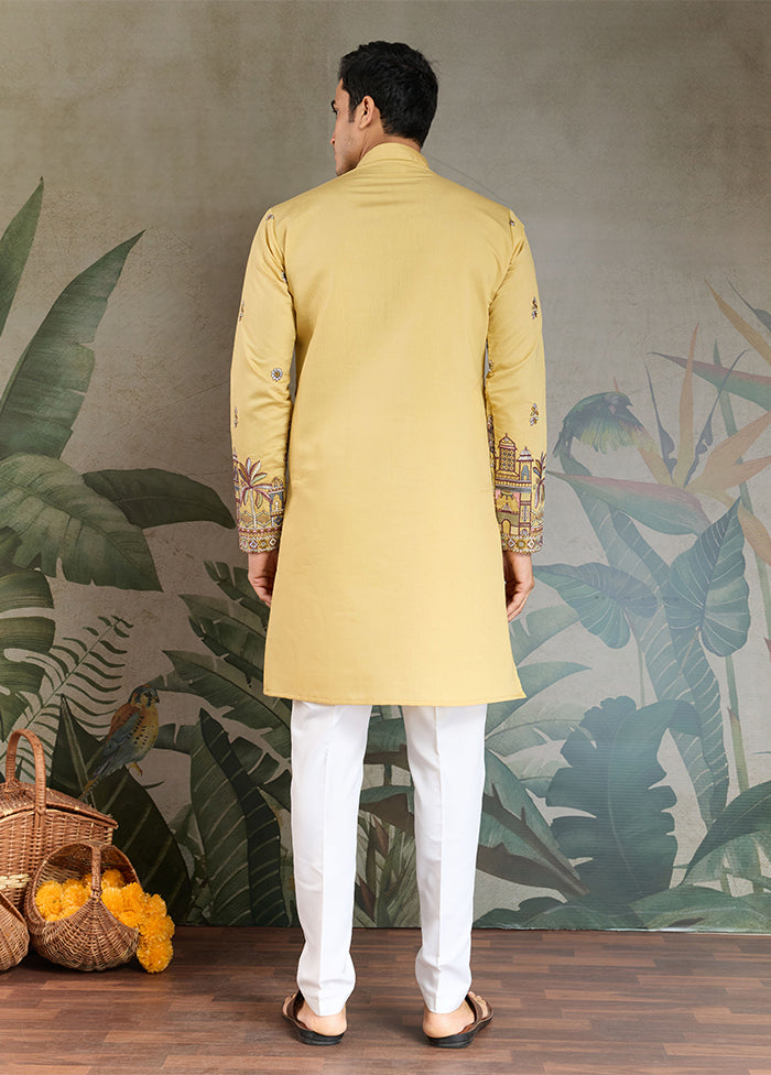 Yellow Viscose Kurta & Pajama Set