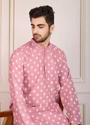 Pink Cotton Kurta & Pajama Set