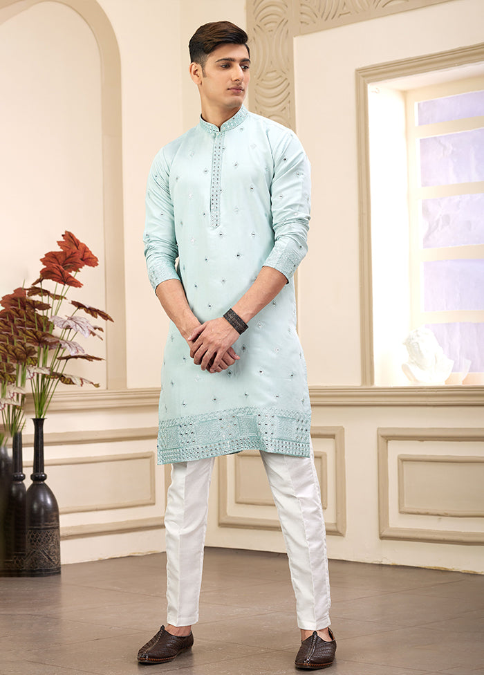 Green Silk Kurta & Pajama Set