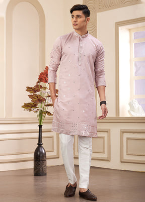 Purple Silk Kurta & Pajama Set