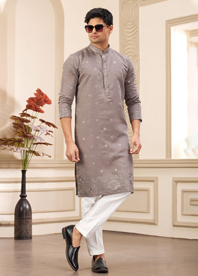 Brown Silk Kurta & Pajama Set