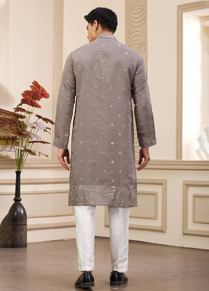 Brown Silk Kurta & Pajama Set