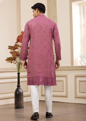Maroon Silk Kurta & Pajama Set