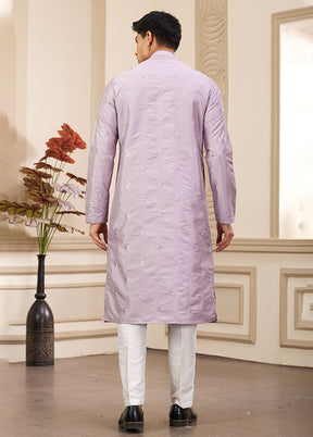 Purple Silk Kurta & Pajama Set