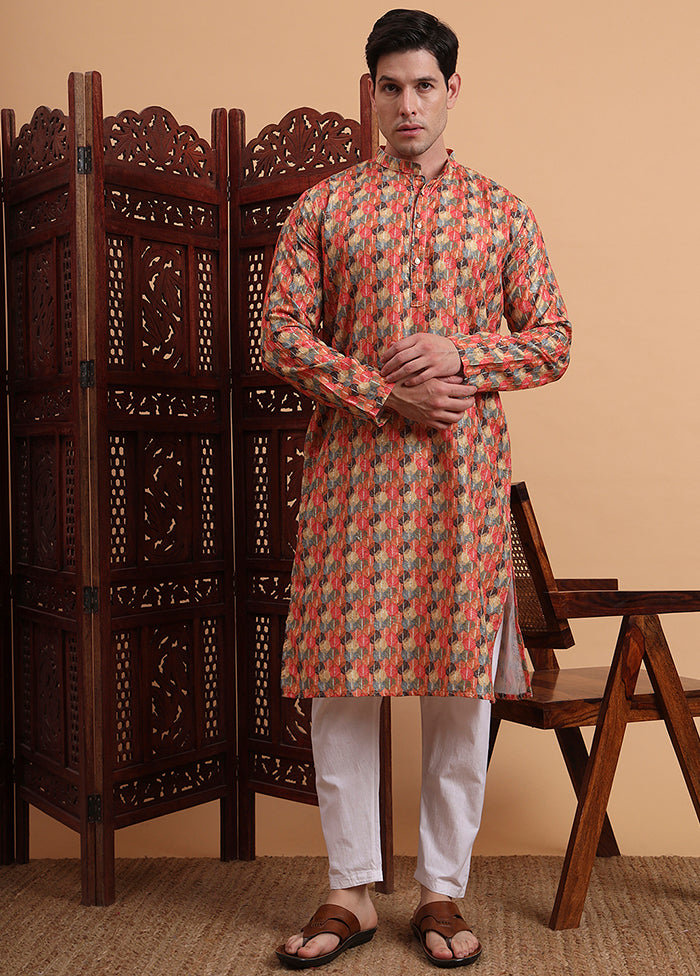 Multicolor Silk Kurta & Pajama Set