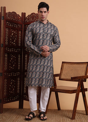 Grey Silk Kurta & Pajama Set