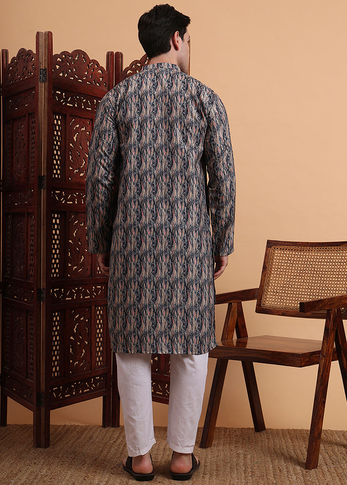 Grey Silk Kurta & Pajama Set