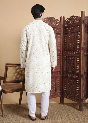 Cream Cotton Kurta & Pajama Set