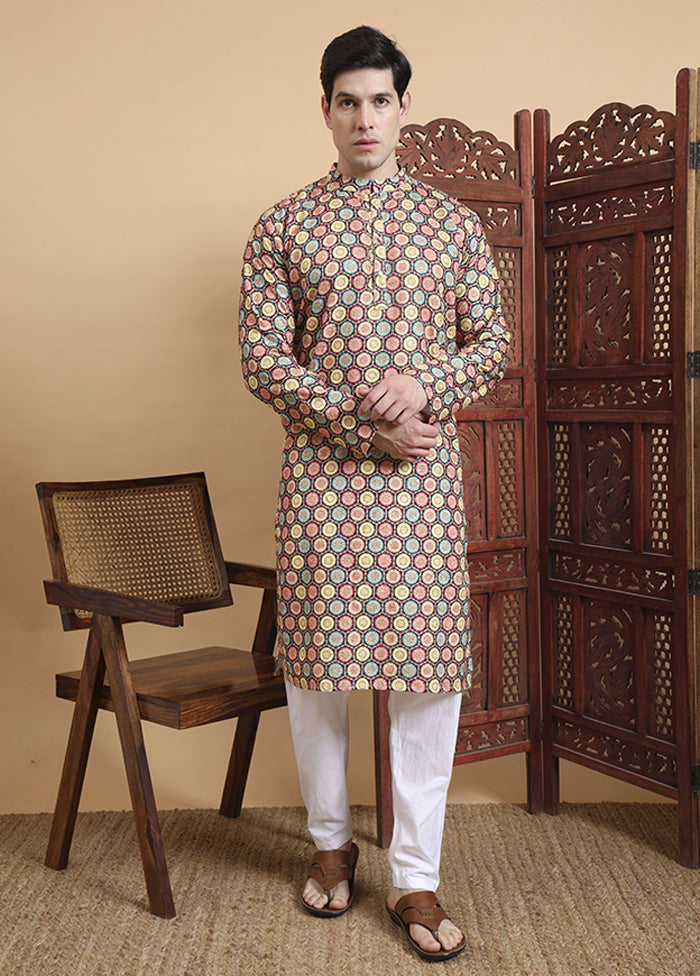 Multicolor Cotton Kurta & Pajama Set